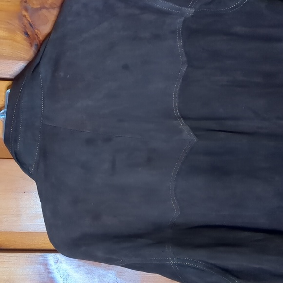 Vintage snap front closure 💯 suede leather long sleeve western style shirt - Picture 9 of 10